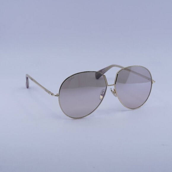 MaxMara MM0081 32G Sunglasses Gold Aviator Frame, Brown Mirror Lenses - Picture 1 of 9